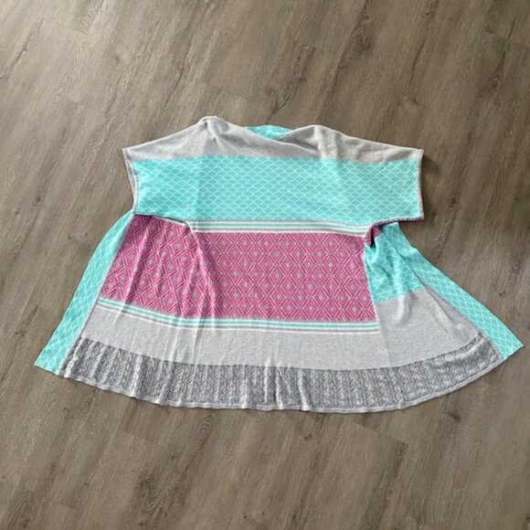 Belldini Short-sleeve Patchwork Knit Kimono Cardigan Large - Picture 7 of 11